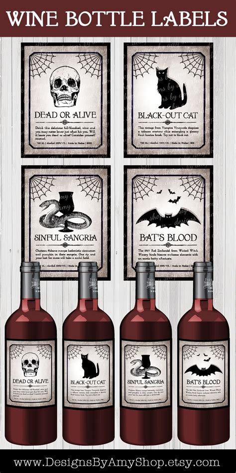 Halloween Wine Labels Printable